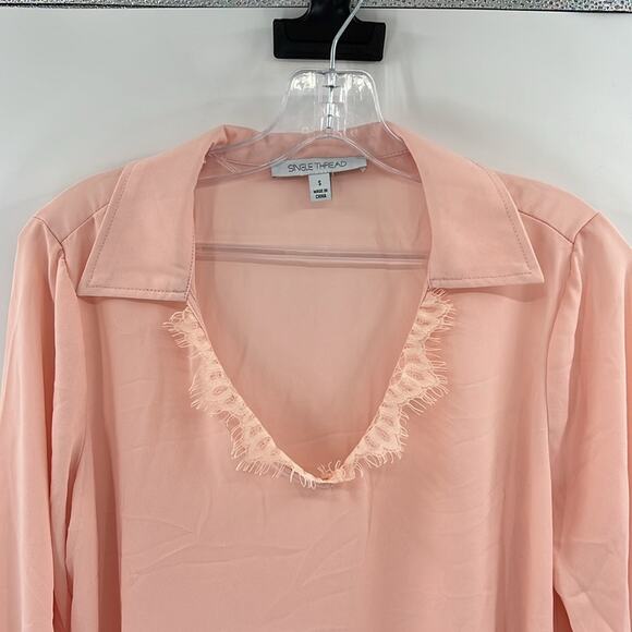 Single Thread Women's Lace Trim Blouse - Evening Sand - Small - New with tags - Picture 2 of 8